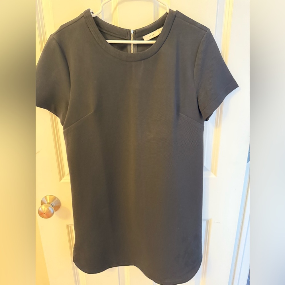 Lush Black Short Sleeve Shift Dress, Size Large